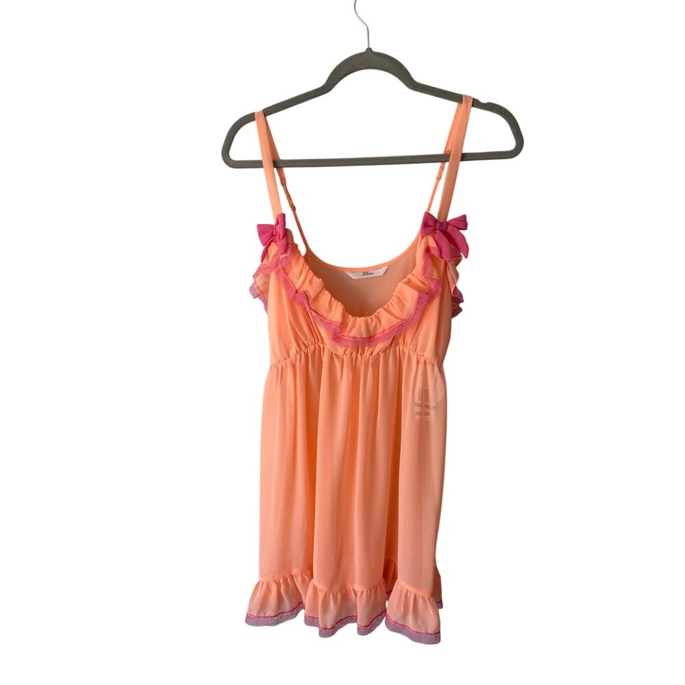 NWT Flora Peach and Pink Babydoll NIghtgown Extra Large (Juniors)